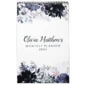 夜行性フローラ水色年間月次プランナー カレンダー (カバー)