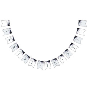 夜行性フローラ海軍の花嫁へブライダルシャワー バンティングフラッグ