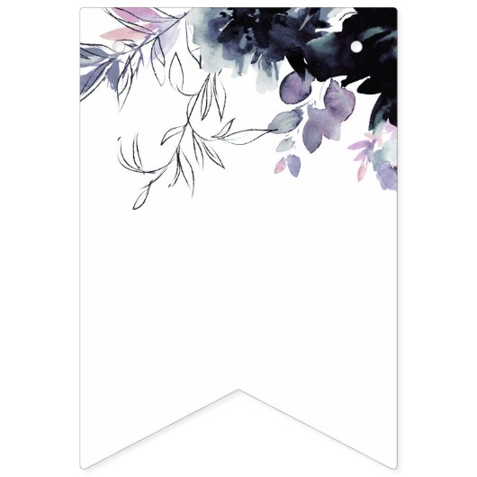 夜行性フローラ海軍の花嫁へブライダルシャワー バンティングフラッグ (第1の旗)