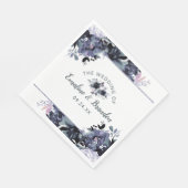 夜行性フローラ海軍フレーム結婚ズモノグラム スタンダードランチョンナプキン (角)