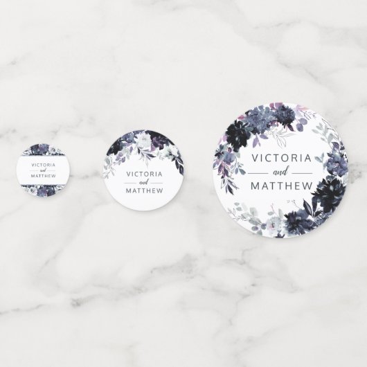 夜行性フローラ海軍結婚水彩画 コンフェッティ (正面)