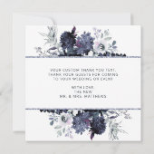 夜行性結婚フローラの愛と感謝してい平方 サンキューカード (裏面)