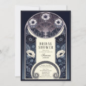 夜行性花フローラアールヌーボーブライダルシャワー 招待状 (正面)
