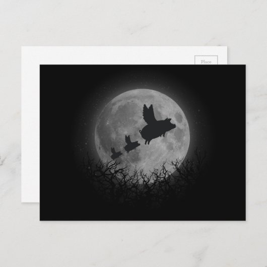 夜行性飛んでいる豚科 ポストカード (正面/裏面)