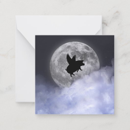 夜行性飛んでいる豚 ノートカード (正面)
