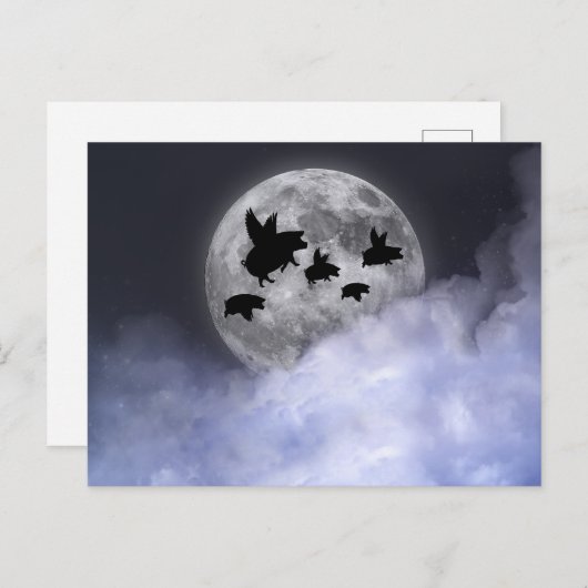 夜行性飛んでいる豚 ポストカード (正面/裏面)