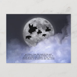 夜行性飛んでいる豚 ポストカード