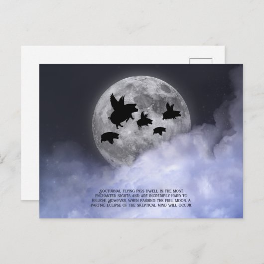 夜行性飛んでいる豚 ポストカード (正面/裏面)
