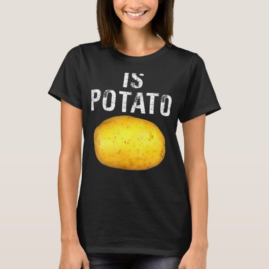 夜遅くに見られるテレビのポテトは Tシャツ (正面)