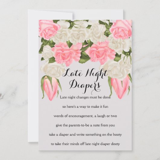 夜遅くのおむつのゲームカード ノートカード (正面)