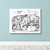 夜遅くまで家に帰る キャンバスプリント (インサイチュ (ウッドフロア))