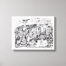 夜遅くまで家に帰る キャンバスプリント