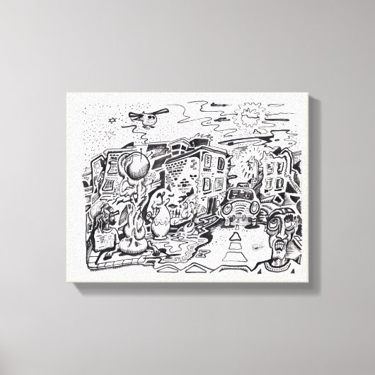 夜遅くまで家に帰る キャンバスプリント (正面)