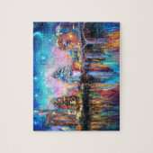 夜都市景観の芸術のギフトのオースティンのスカイライン ジグソーパズル (縦)