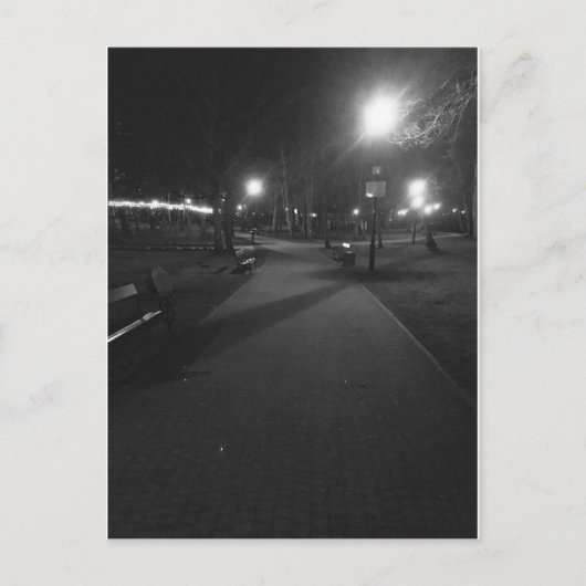 夜間に駐車する ポストカード (正面)