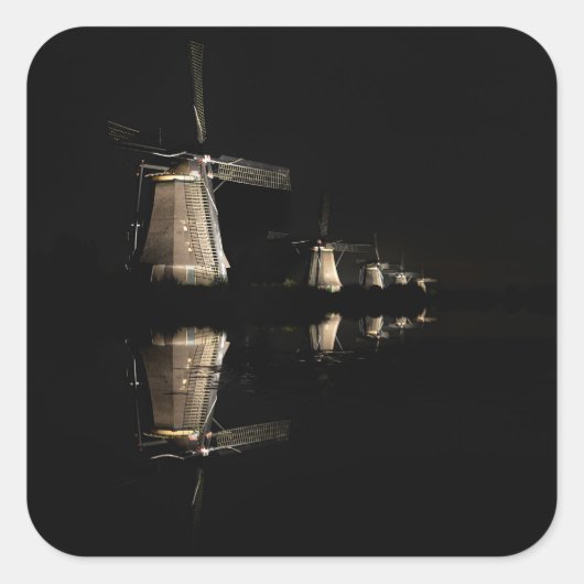 夜間のシールで照明された風車 スクエアシール (正面)