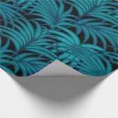 夜間のトロピカルパーム葉 ラッピングペーパー (角)
