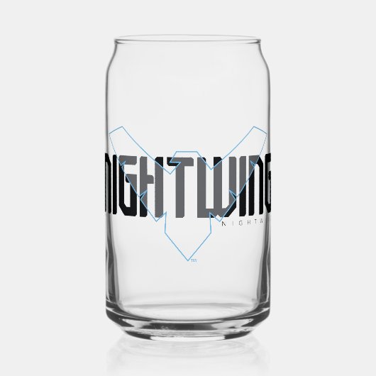 夜間のハイテク名グラフィック ガラス缶 (正面)