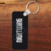 夜間のハイテク名グラフィック キーホルダー (裏面)