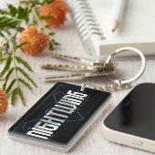 夜間のハイテク名グラフィック キーホルダー (正面右)