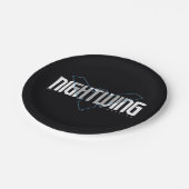 夜間のハイテク名グラフィック ペーパープレート (アングル)