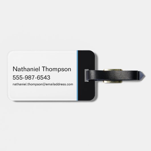 夜間のハイテク名グラフィック ラゲッジタグ (裏面横)