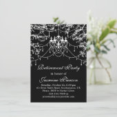 夜間の灯り、シャンデリア、リタイアメントパーティー 招待状 (スタンド正面)