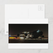 夜間の航空機 ポストカード (正面/裏面)