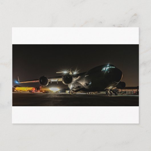 夜間の航空機 ポストカード (正面)