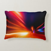 夜間の道路抽象的，背景，動き，ぼやけ速度 アクセントクッション (裏面)