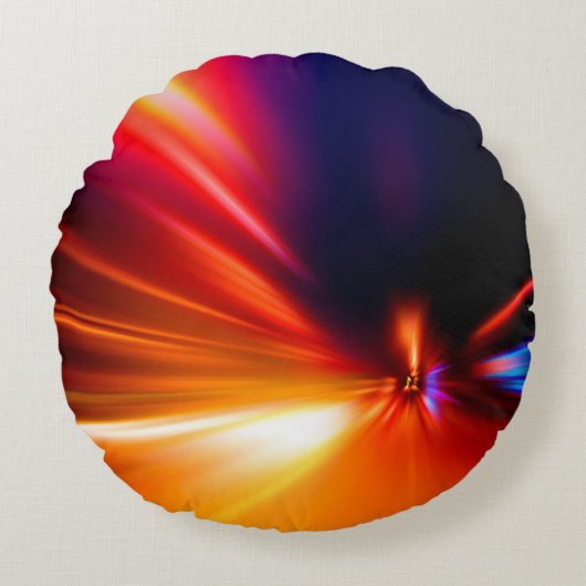 夜間の道路抽象的，背景，動き，ぼやけ速度 ラウンドクッション (正面)