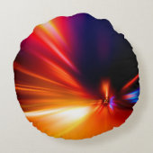 夜間の道路抽象的，背景，動き，ぼやけ速度 ラウンドクッション (裏面)