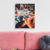 夜間の都市建物の航空写真 キャンバスプリント (インサイチュ (リビング))