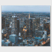 夜間の都市建物の航空写真 ラッピングペーパー (フラット)