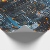 夜間の都市建物の航空写真 ラッピングペーパー (角)