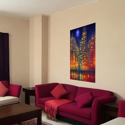 夜間の都市 | AIアートポスター ポスター