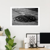 夜間のSightalkのテクスチャ勉強 ポスター (ホームオフィス)