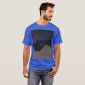 夜間シーンを使用した青いTシャツ Tシャツ (正面フル)