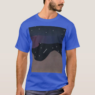 夜間シーンを使用した青いTシャツ Tシャツ