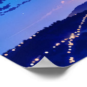 夜間スカイランドスケープイラストレーションアートスタイル ポスター (角)