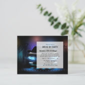 夜間ドライブバイ誕生日パーティーのポストカード ポストカード (スタンド正面)