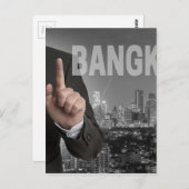 夜間パノラマのバンコクのスカイライン ポストカード (正面/裏面)