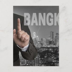 夜間パノラマのバンコクのスカイライン ポストカード