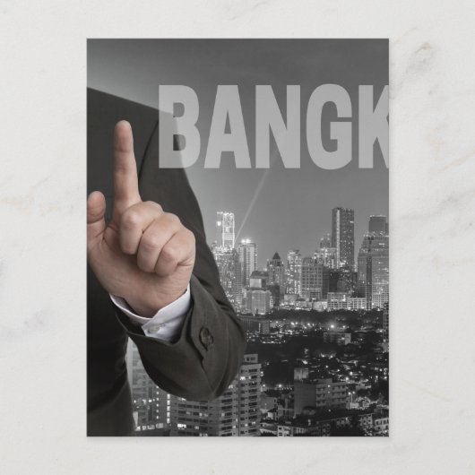 夜間パノラマのバンコクのスカイライン ポストカード (正面)