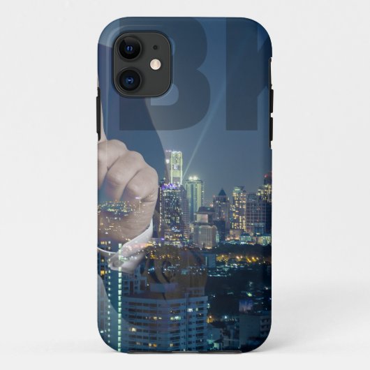 夜間パノラマのバンコクのスカイライン Case-Mate iPhoneケース (裏面)