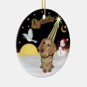 夜間フライト – ワイヤソードDachshund セラミックオーナメント (右)