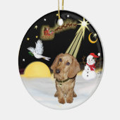 夜間フライト – ワイヤソードDachshund セラミックオーナメント (左)