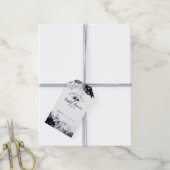 夜間フローラネイビーブルーブライダルディスプレイシャワー ギフトタグ (より糸付き)