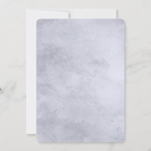 夜間フローラネイビーブルー&グレーベビーガールシャワー 招待状 (裏面)