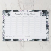 夜間フローラネイビー週間プランナーカレンダー ペーパーパッド (正面)